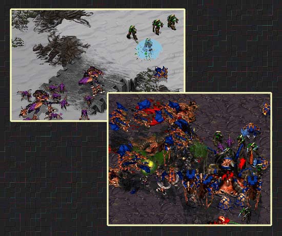 the zealots running from the ultralisks remind me of when the ghosts would run away from pac-man when he ate the power pill