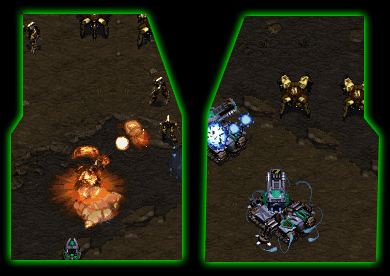 in the first pic, that Zealot survived a, sieged tank blast, vulture grenade, and a spider mine, props to him