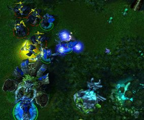 Outnumbered. Getting attacked at a creep site sucks.