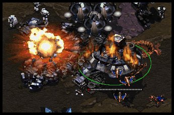 His scourge assault on my forces, I was waiting for the creep to clear to land the command centre.