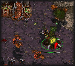 And upon being assaulting the spore colony, the mutalisks were forced to retreat in the face of a noxious green gas, primarily methane