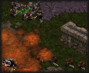 The orange hydralisks can be seen sneaking under the darkswarm while the white hydralisks are pre-occupied elsewhere