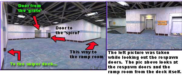 The respawn deck and the ramp room combine to 

form the messiest part of the map.