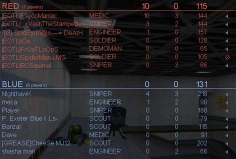 Score = Red:10 and Blue:0