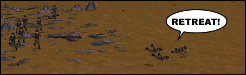 The seperated group runs away... T.T