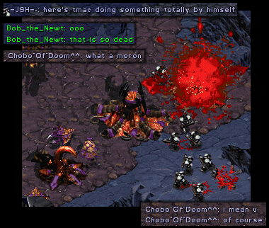 Mac uses the 'hope he's too dumb to have lings' strategy.